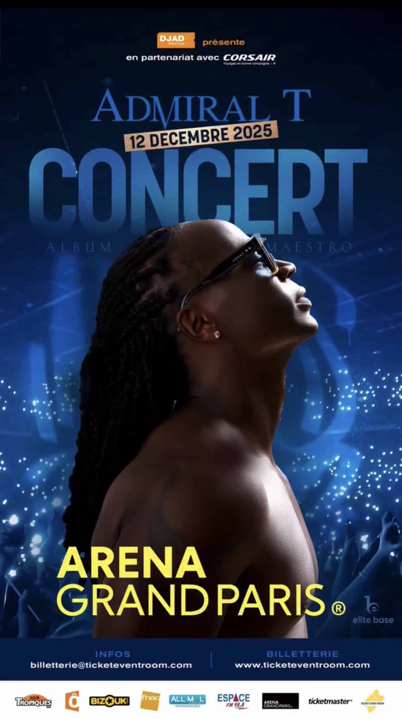 Admiral T annonce un concert exceptionnel à l’Arena Grand Paris en décembre 2025