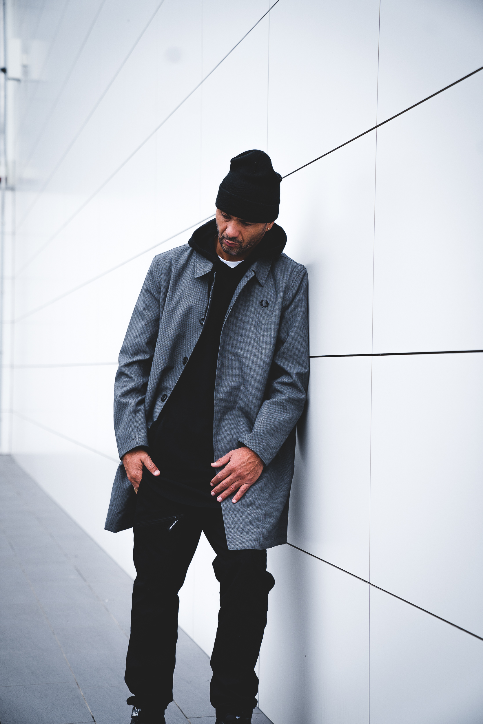 FRED PERRY JACKET -JACQUARD MAC BLACK