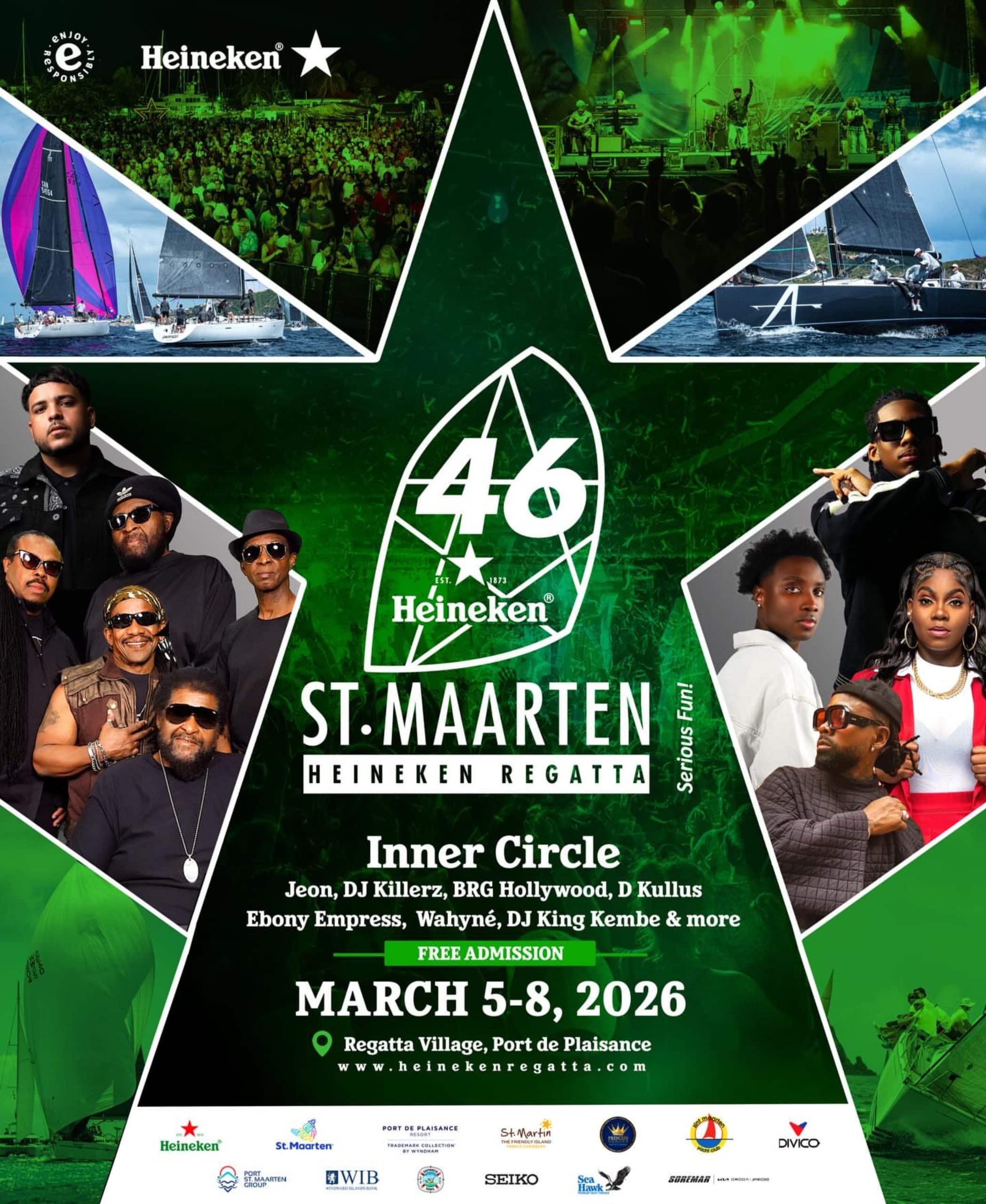 Inner Circle en tête d’affiche de la 46e St. Maarten Heineken Regatta