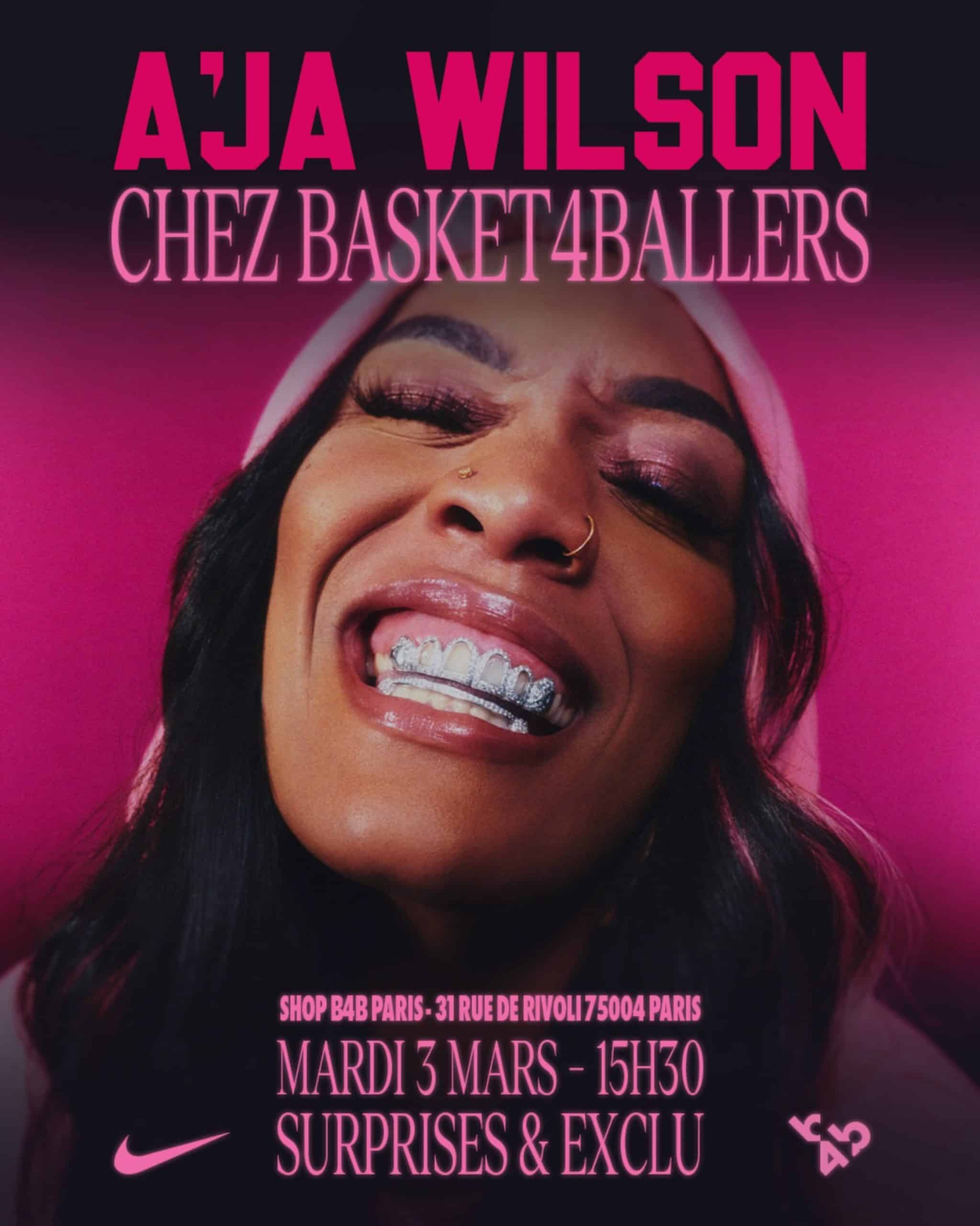 A’ja Wilson en visite exceptionnelle chez Basket4Ballers à Paris