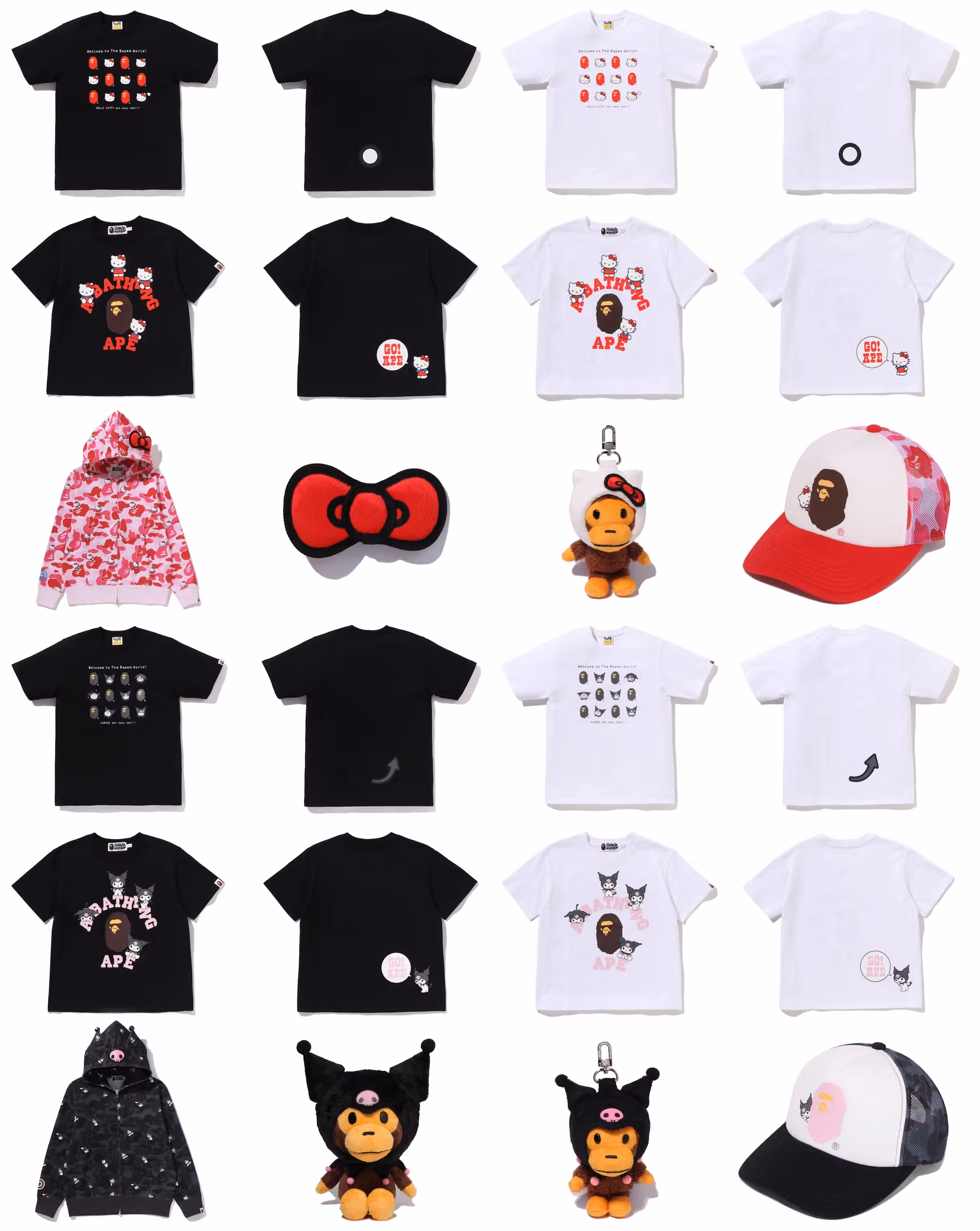 A Bathing Ape s’associe à Sanrio pour une capsule autour de Hello Kitty et Kuromi