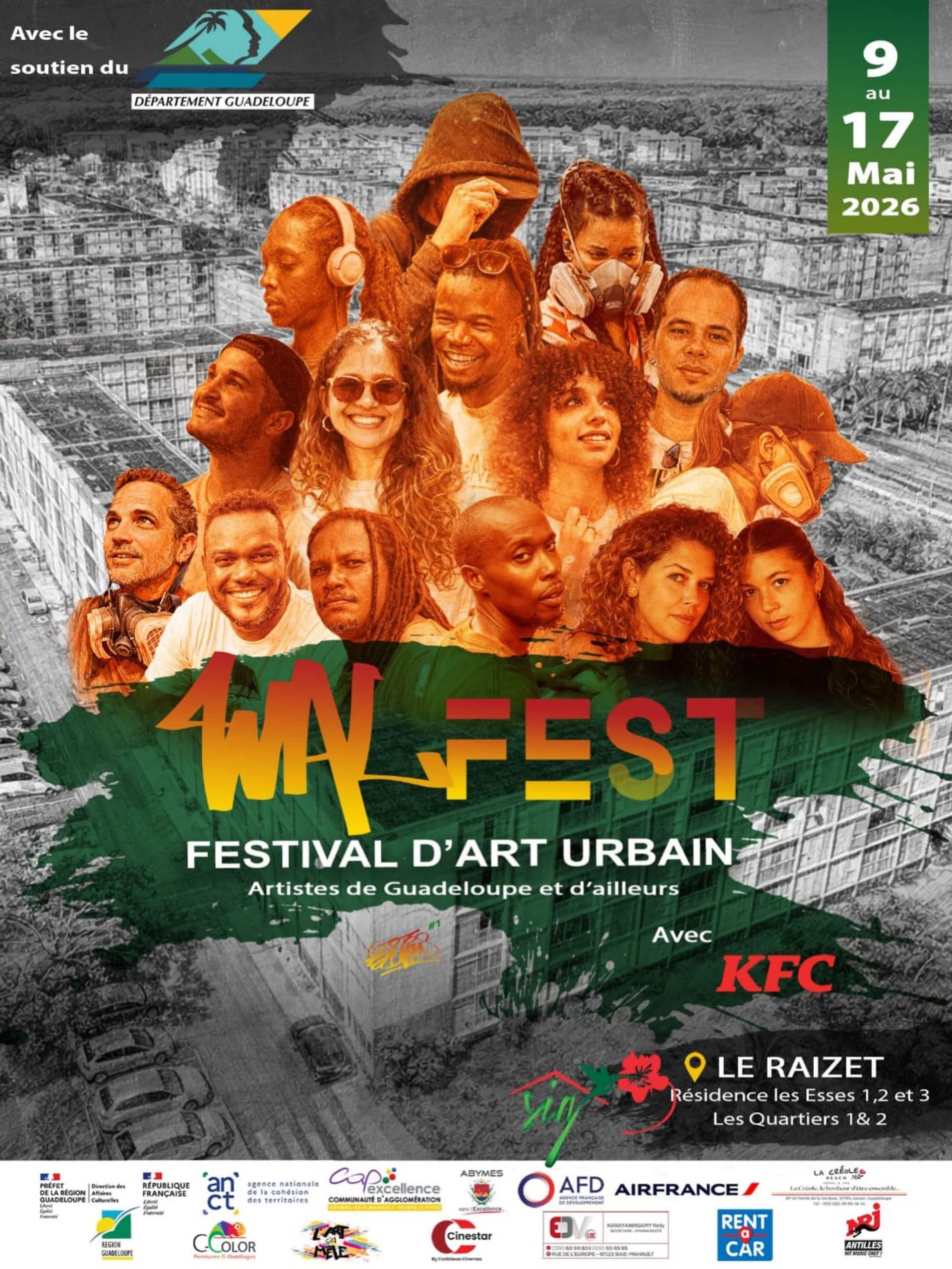 Le WAL FEST 2026 transforme Le Raizet en capitale de l’art urbain en Guadeloupe