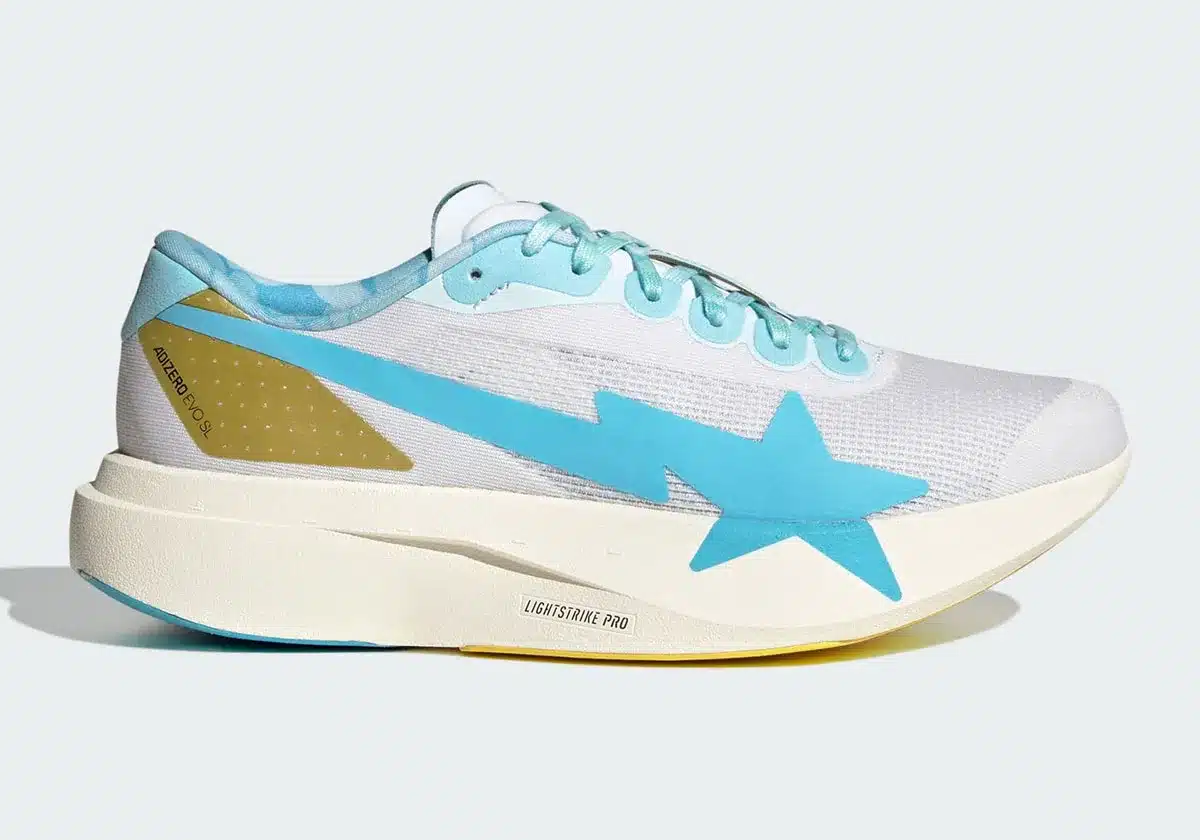 BAPE x adidas EVO SL : les premières images de la collaboration dévoilées