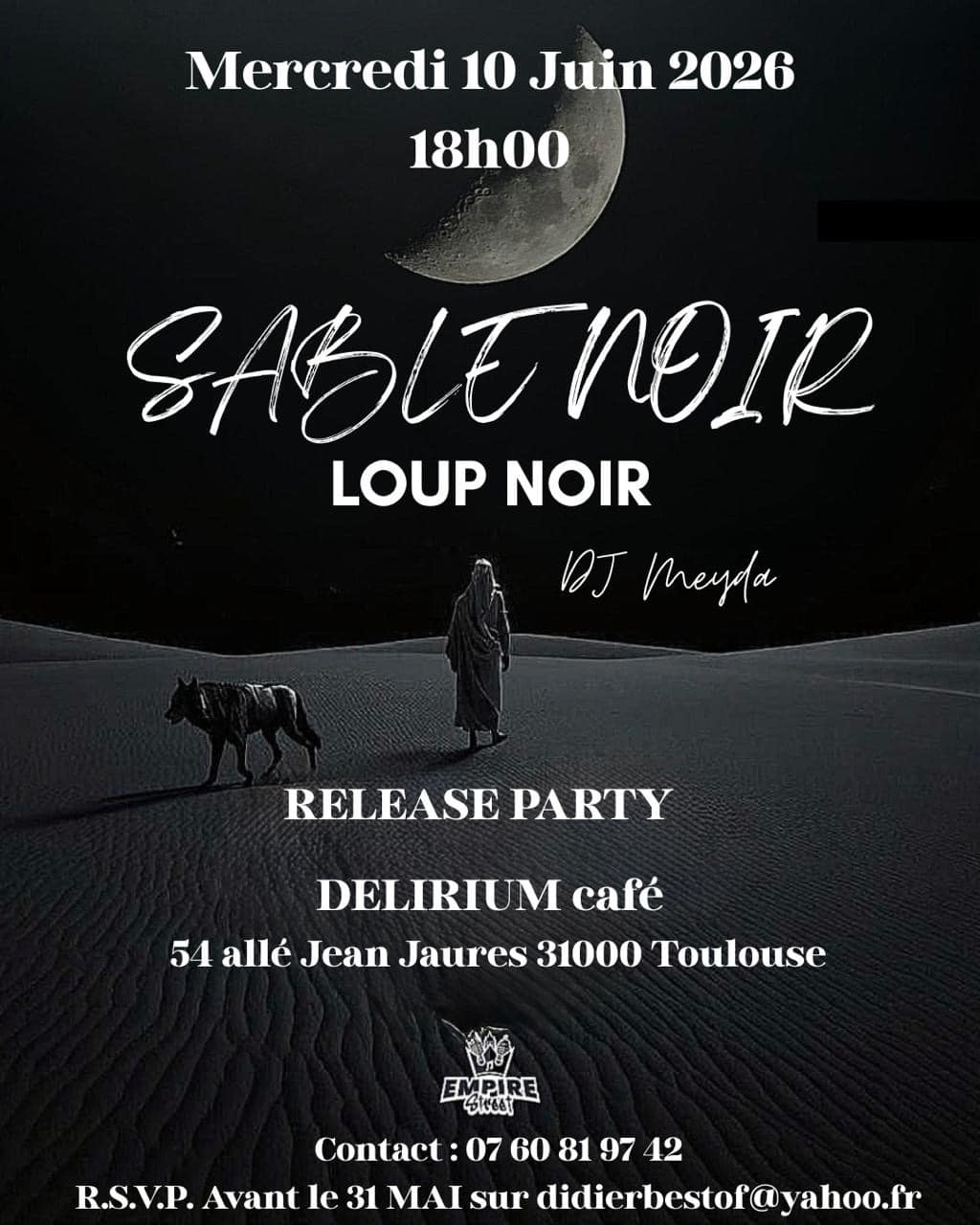 Loup Noir dévoile Sable Noir et prépare une release party à Toulouse
