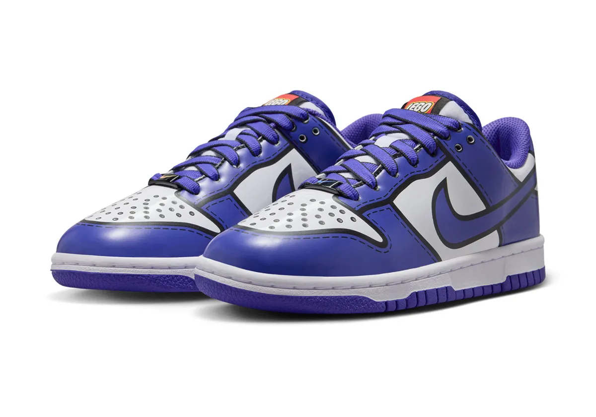 LEGO et Nike dévoilent une nouvelle Dunk Low « Bright Concord » dédiée aux jeunes sneakerheads