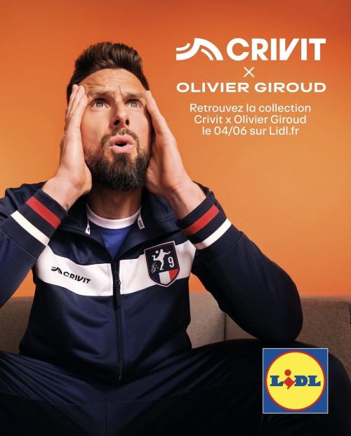 Olivier Giroud devient l’ambassadeur de Crivit : Lidl lance une collection sport collector à son effigie