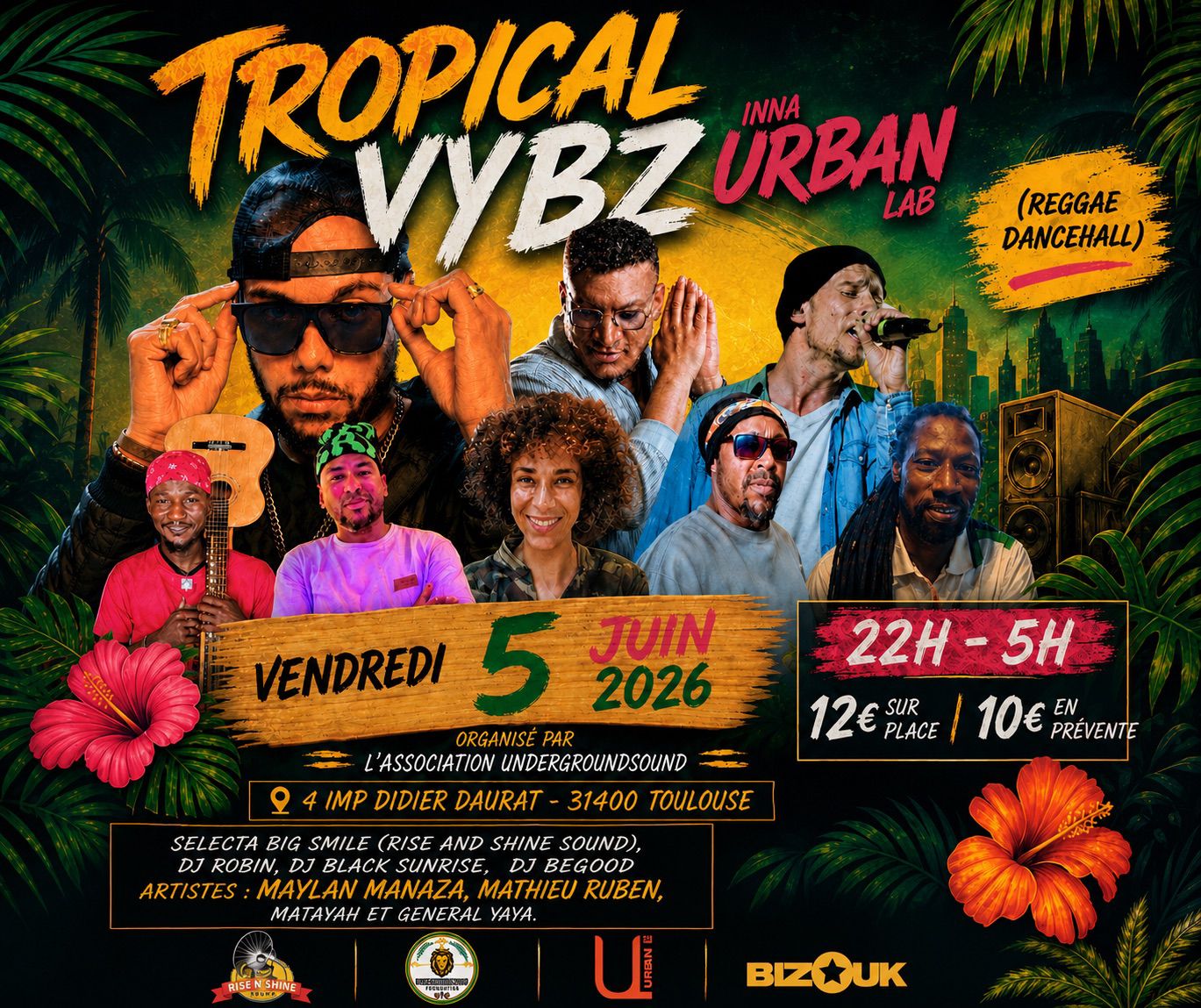 Toulouse : la soirée « Tropical Vybz » fera vibrer l’Urban Lab aux couleurs du Reggae et du Dancehall