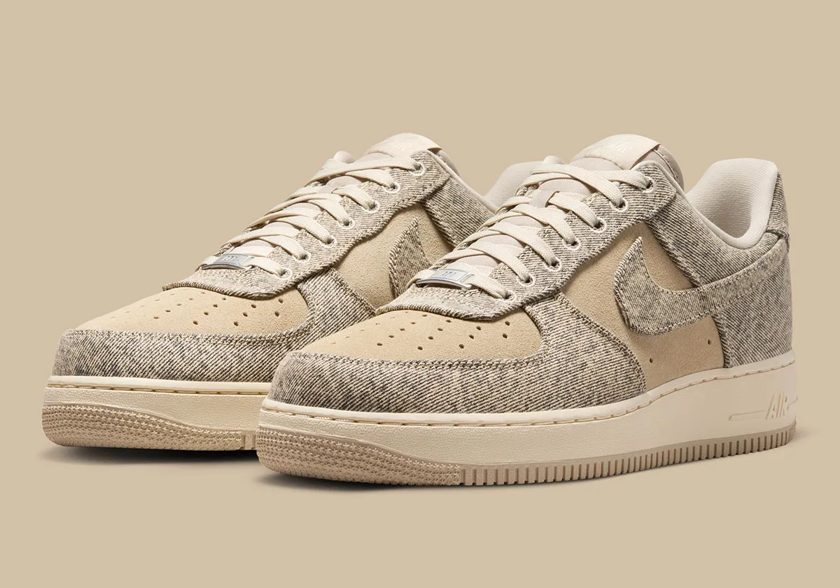 La Nike Air Force 1 Low « Desert Khaki » surfe sur la tendance denim et textures vintage