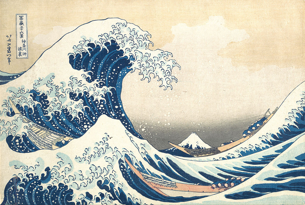 Tsunami by hokusai 19th century