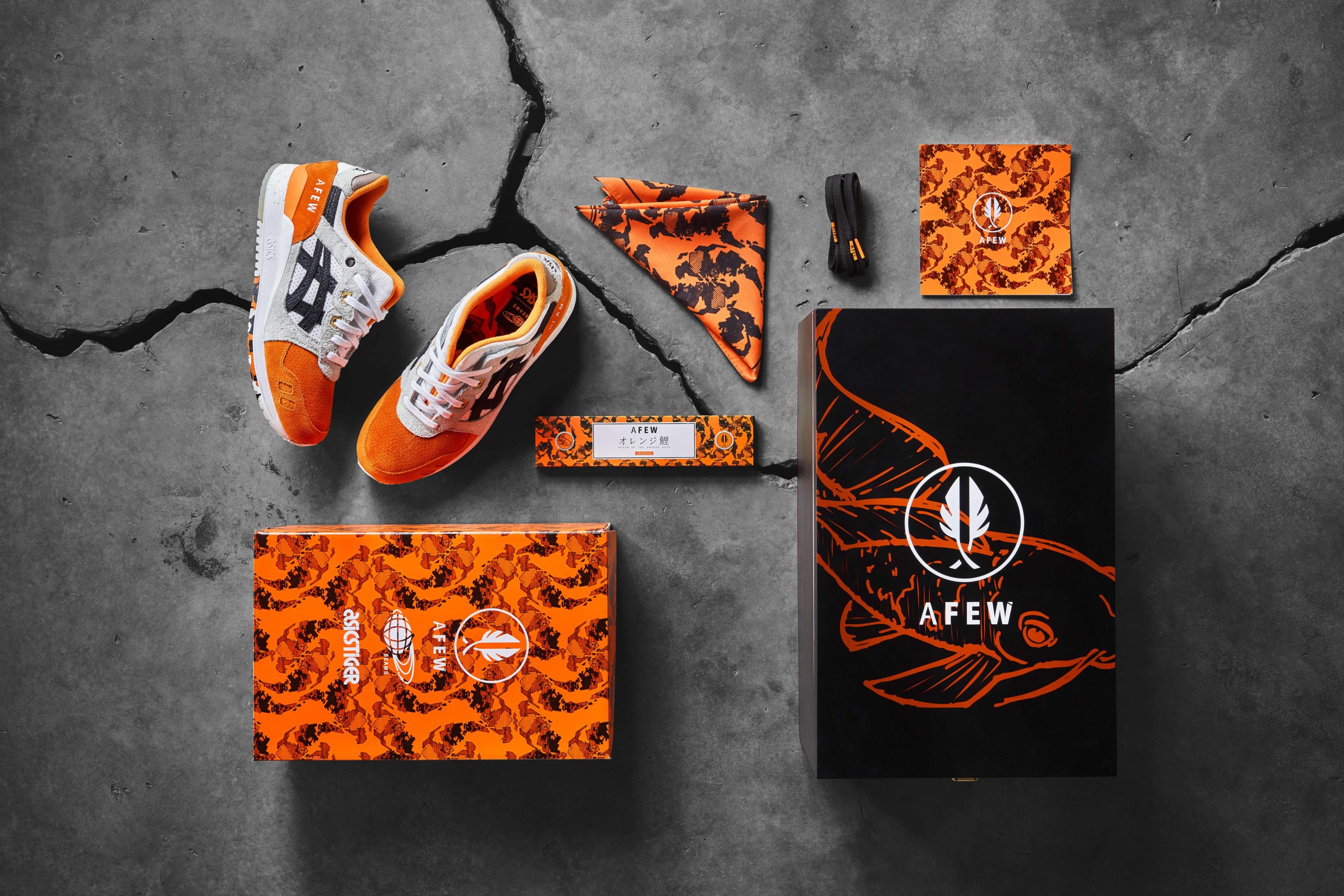 AFEW x BEAMS x ASICS TIGER GEL LYTE III "ORANGE KOI"