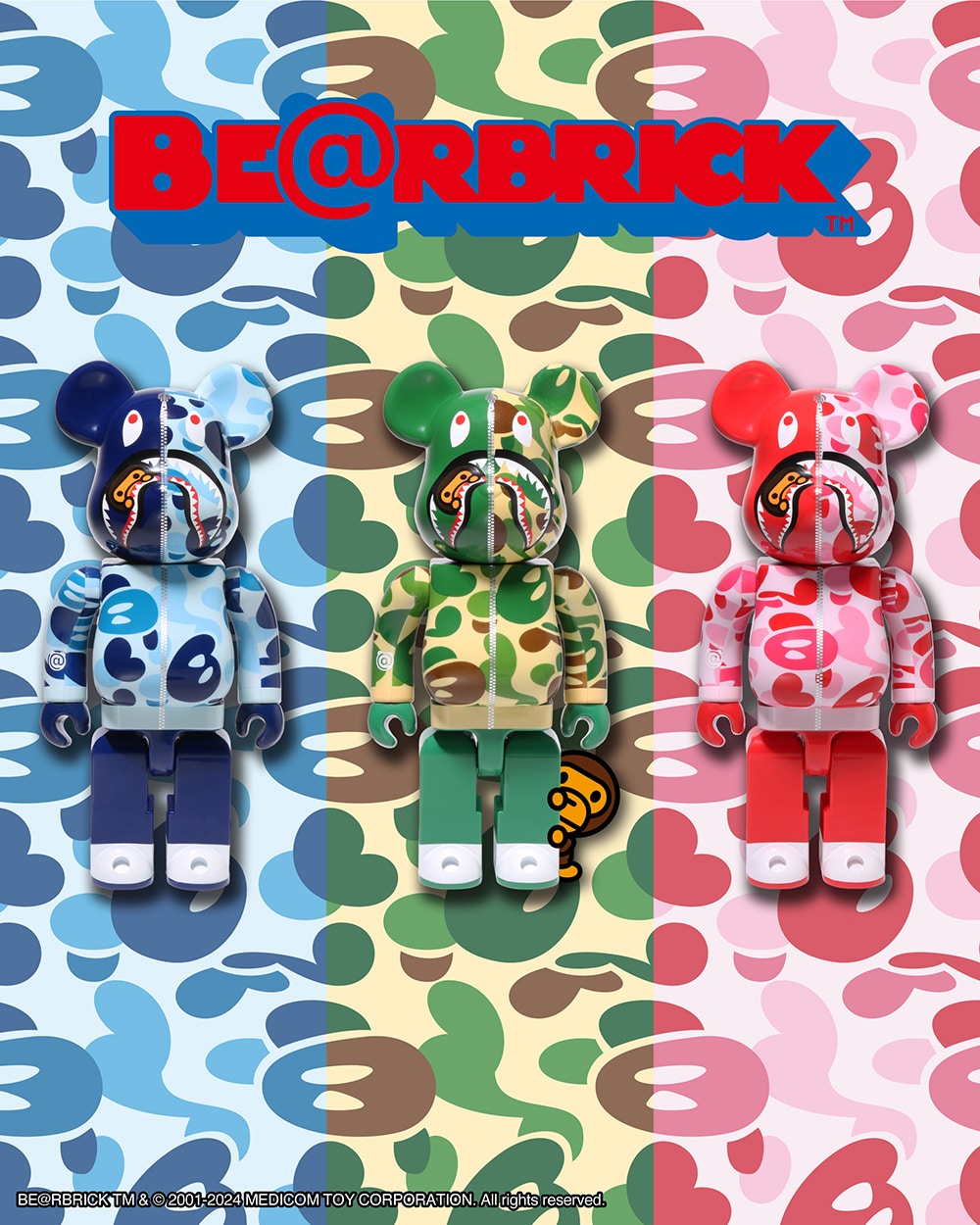 BAPE x MEDICOM TOYS « BE@RBRICK BABY MILO CAMO SHARK »