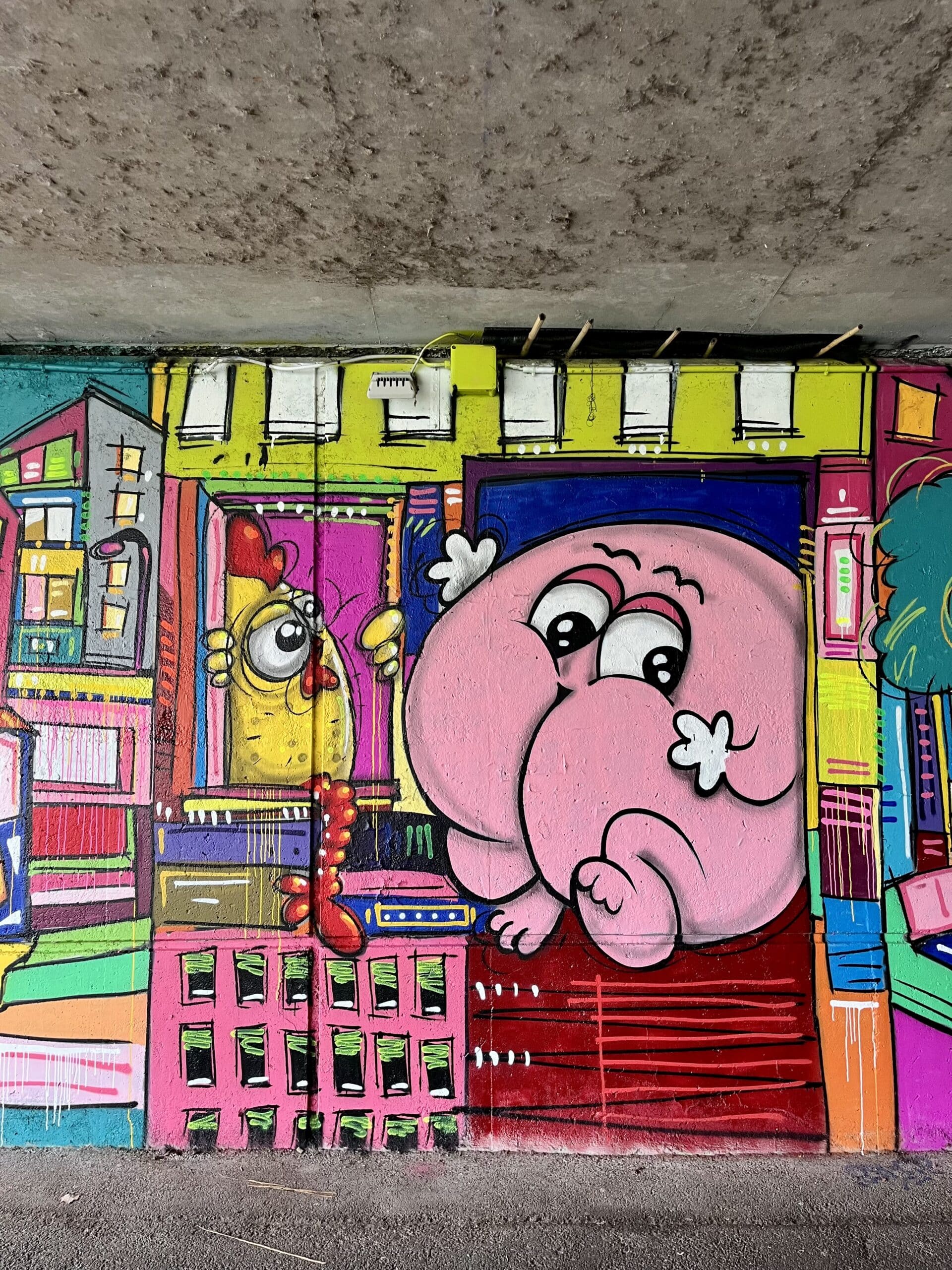 Le mur du Pont des Demoiselles stylisé par CEET et KEYS