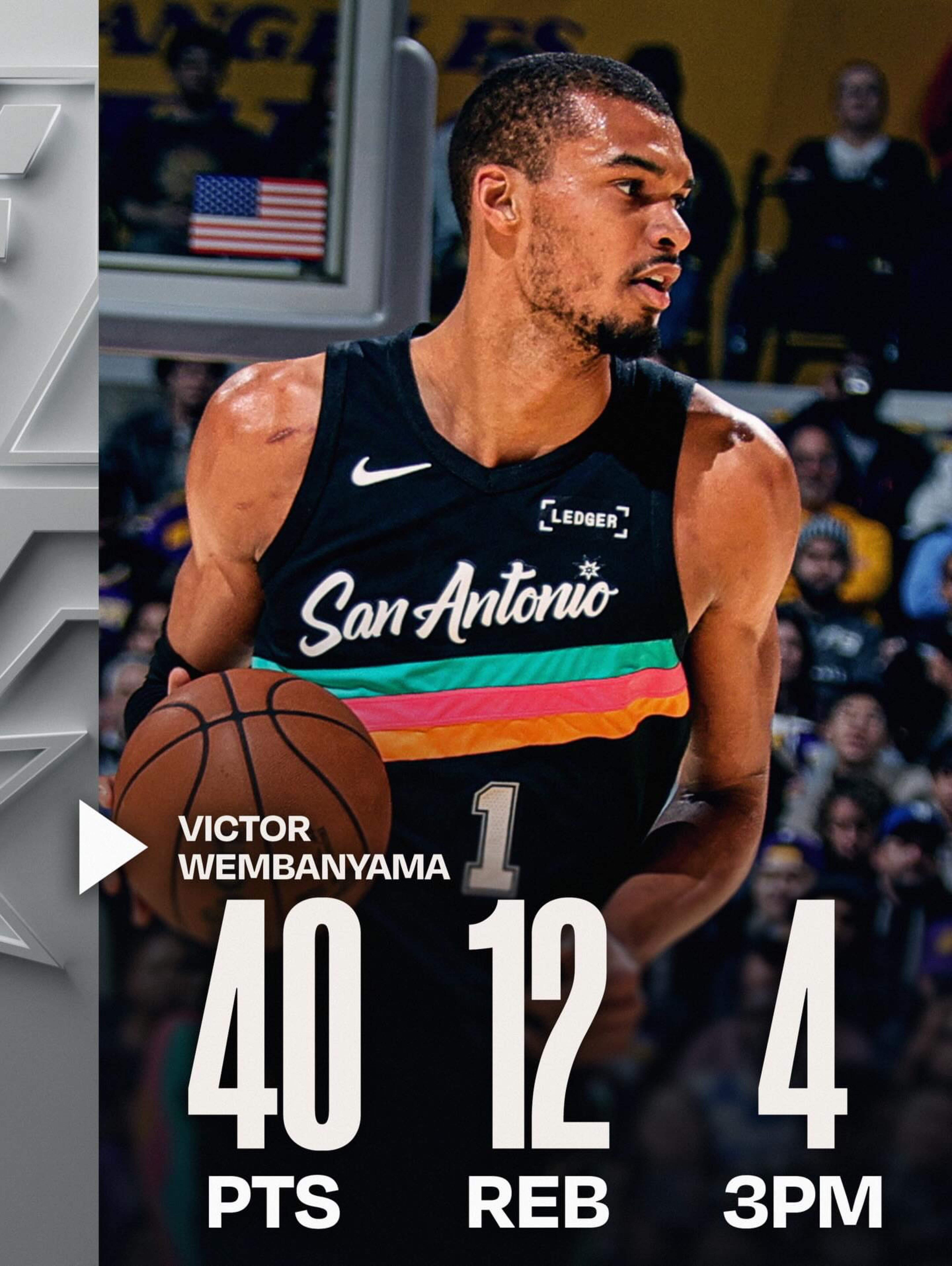 Victor Wembanyama entre un peu plus dans l’histoire avec une première mi-temps record face aux Los Angeles Lakers, photo 1