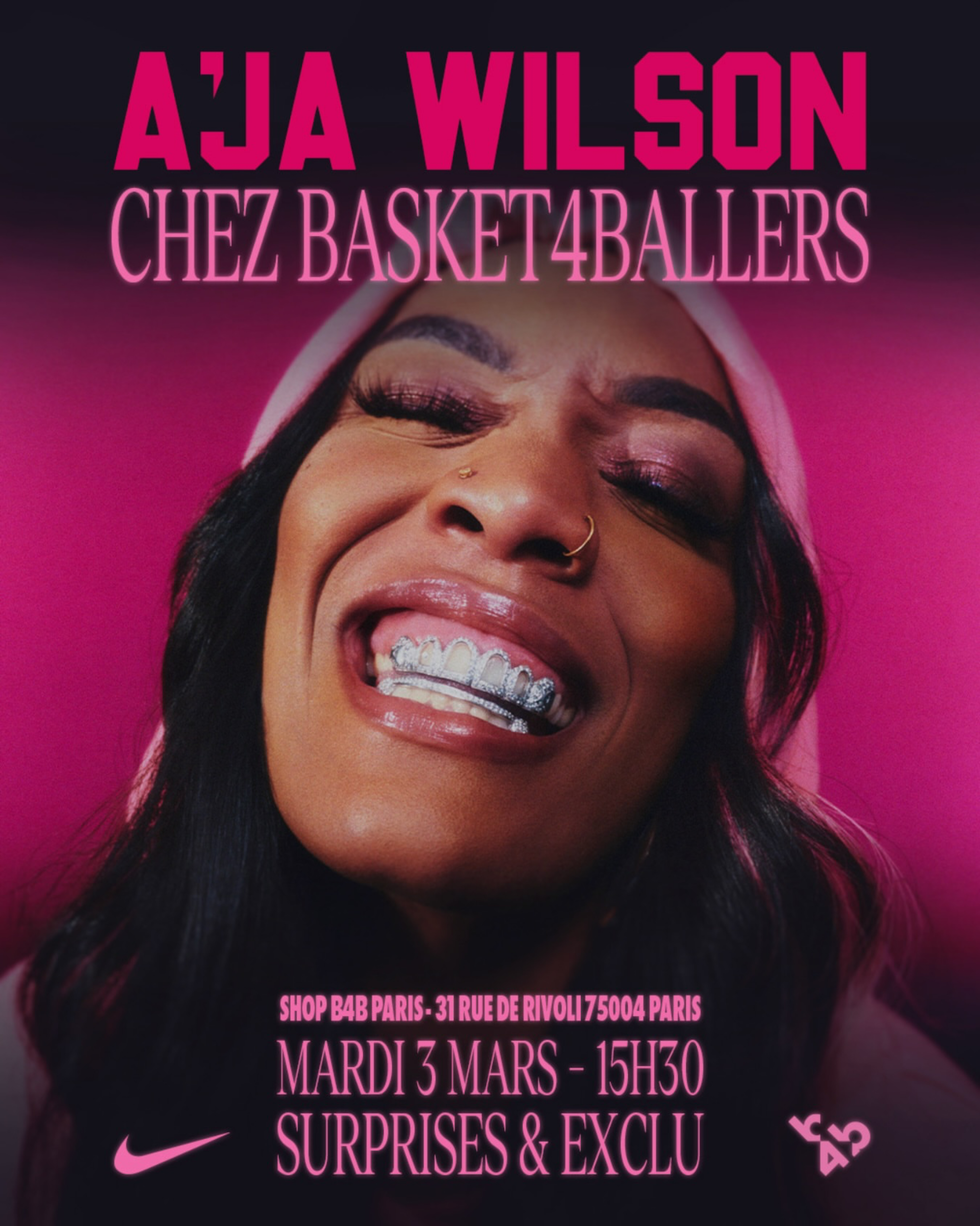 A’ja Wilson en visite exceptionnelle chez Basket4Ballers à Paris, photo 1
