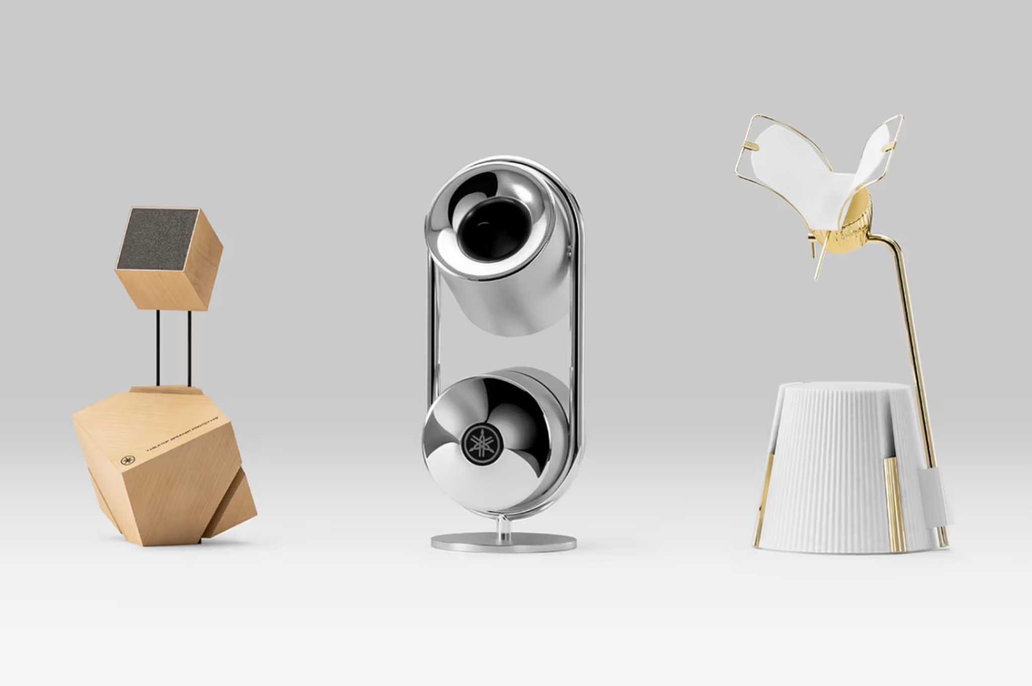 Yamaha réinvente l’enceinte audio avec une série de prototypes sculpturaux