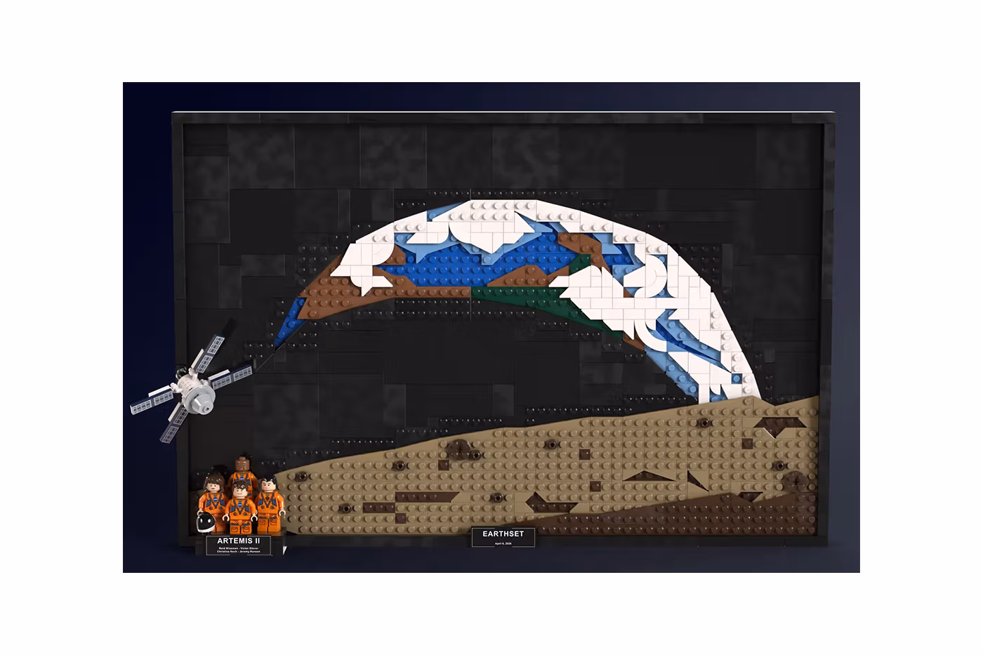 LEGO Ideas imagine “Earthset”, une affiche en briques dédiée à la mission Artemis II