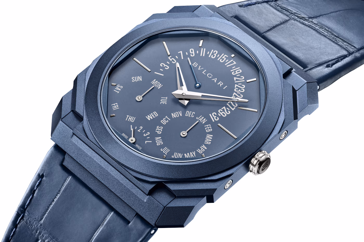 BVLGARI dévoile une nouvelle Octo Finissimo Perpetual Calendar en titane bleu