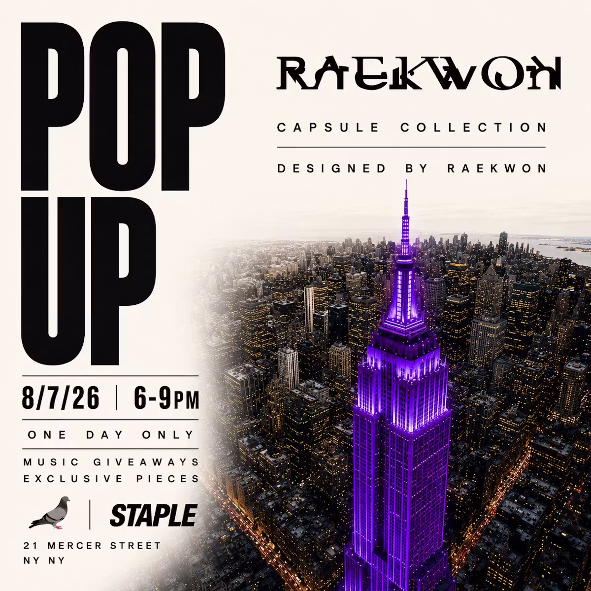 Raekwon et STAPLE célèbrent l’héritage du Wu-Tang Clan avec un pop-up exclusif à New York