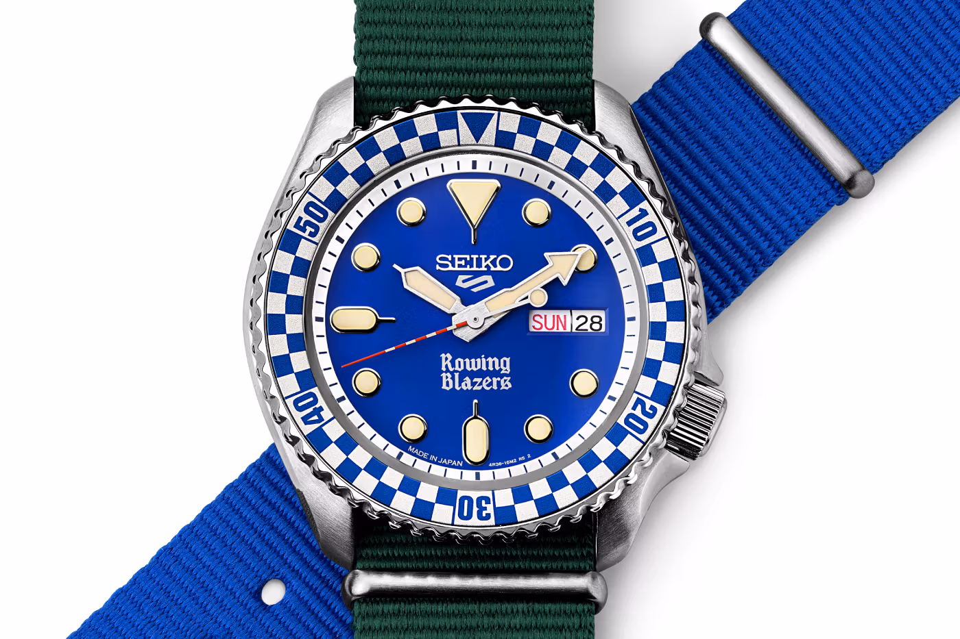 Rowing Blazers Wind Vintage Seiko 38mm 42mm rally diver Collaboration Release Info, photo 14