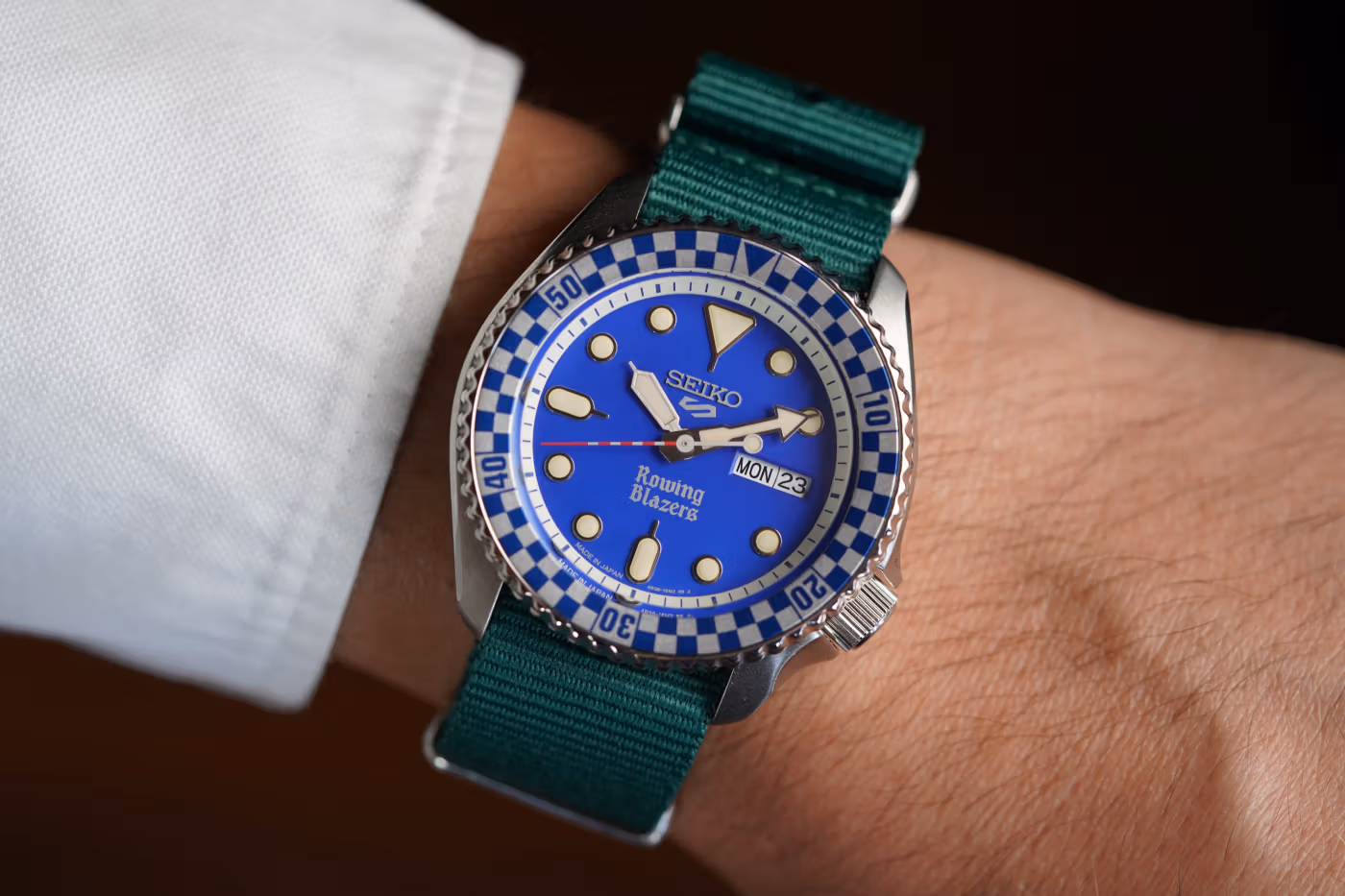 Rowing Blazers Wind Vintage Seiko 38mm 42mm rally diver Collaboration Release Info, photo 5