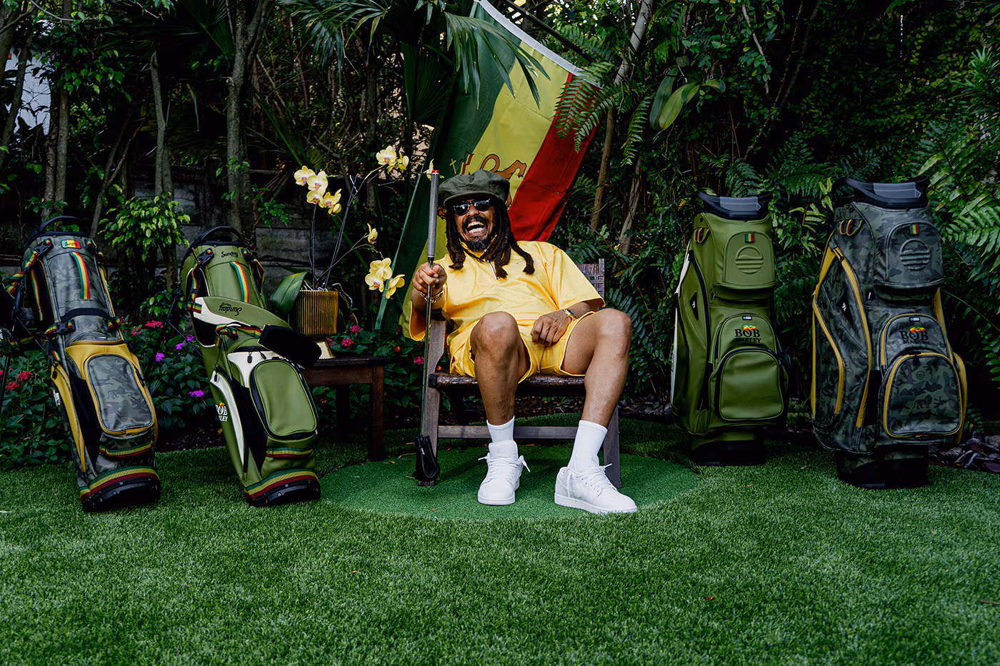 Sunday Golf x Bob Marley : une collection de sacs de golf aux couleurs du reggae et de l’esprit rastafari