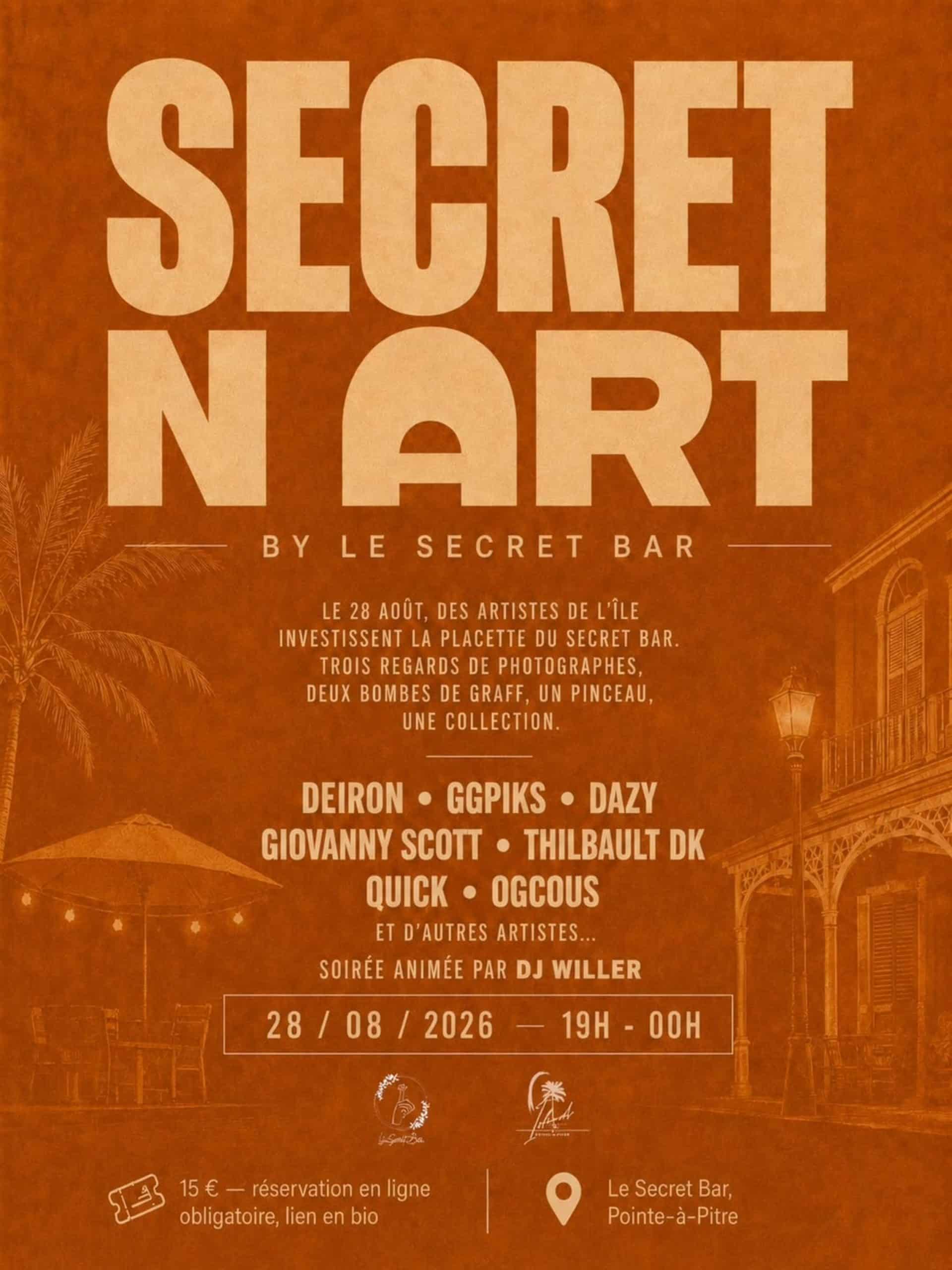 « Secret N Art » : la création guadeloupéenne investit Le Secret Bar à Pointe-à-Pitre