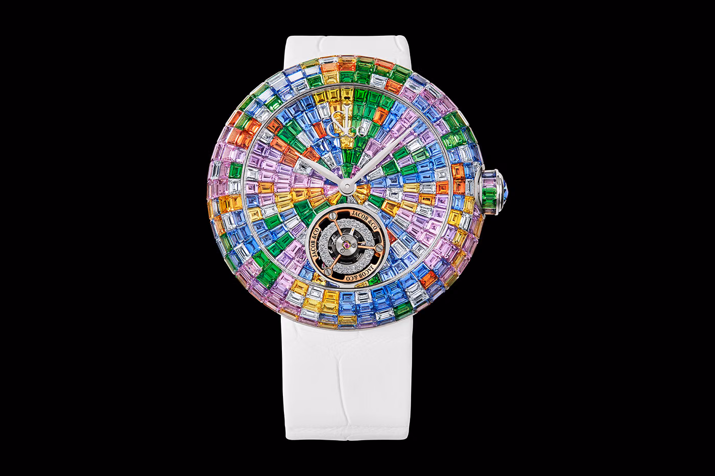 Jacob & Co. sertit 54 diamants directement sur le balancier d’un tourbillon volant
