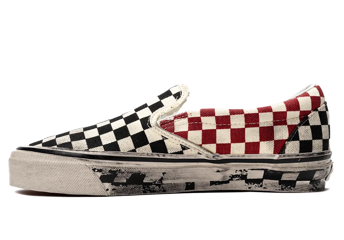 Slam Jam x Vans Classic Slip-On 98 « Act of Disagreement » : l’icône checkerboard adopte une esthétique grunge et industrielle