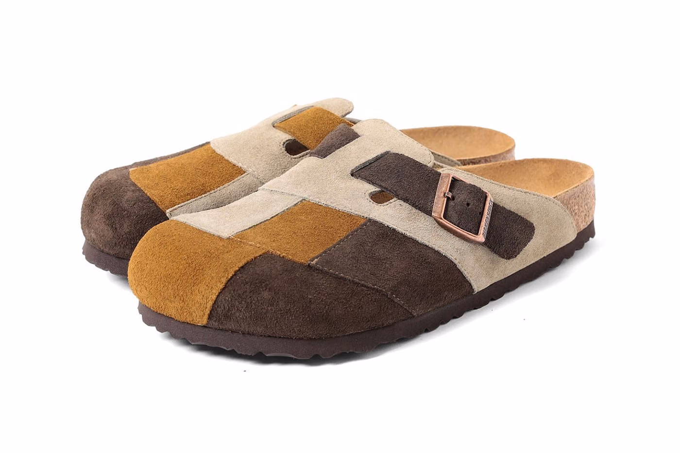 BEAMS BOY x Birkenstock Boston « Patch Work » : trois nuances de suède réinventent l’iconique sabot