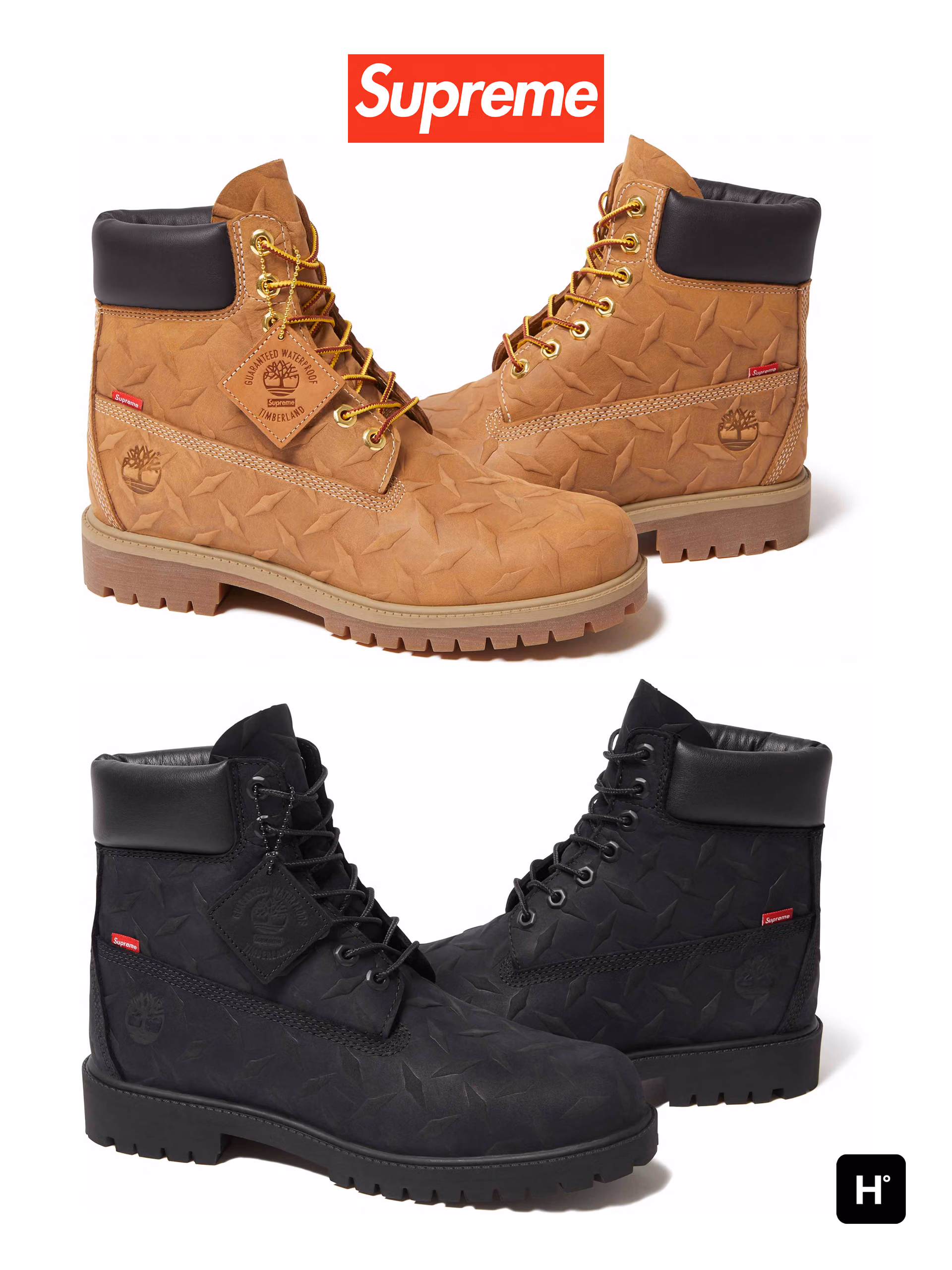 Supreme x Timberland : l’iconique 6-Inch Boot adopte une texture « Diamond Plate »